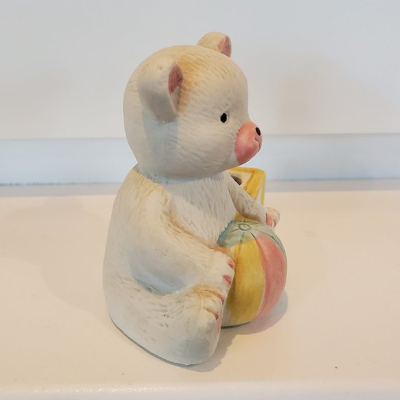 Teddy Bear Planter, Retro Nursery Decor, Baby Shower Gift, Bear Decor, Figurine - Picture 4 of 6